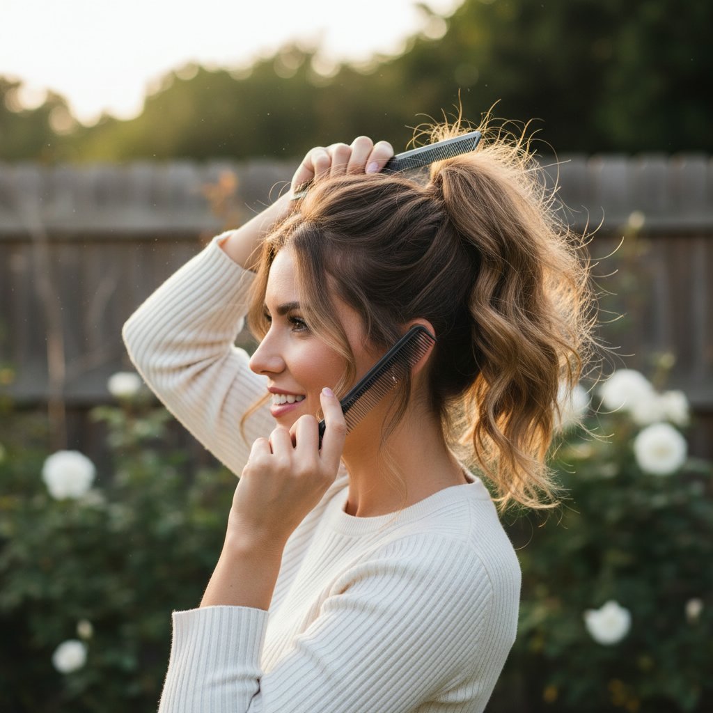 Textured Ponytail with Volume