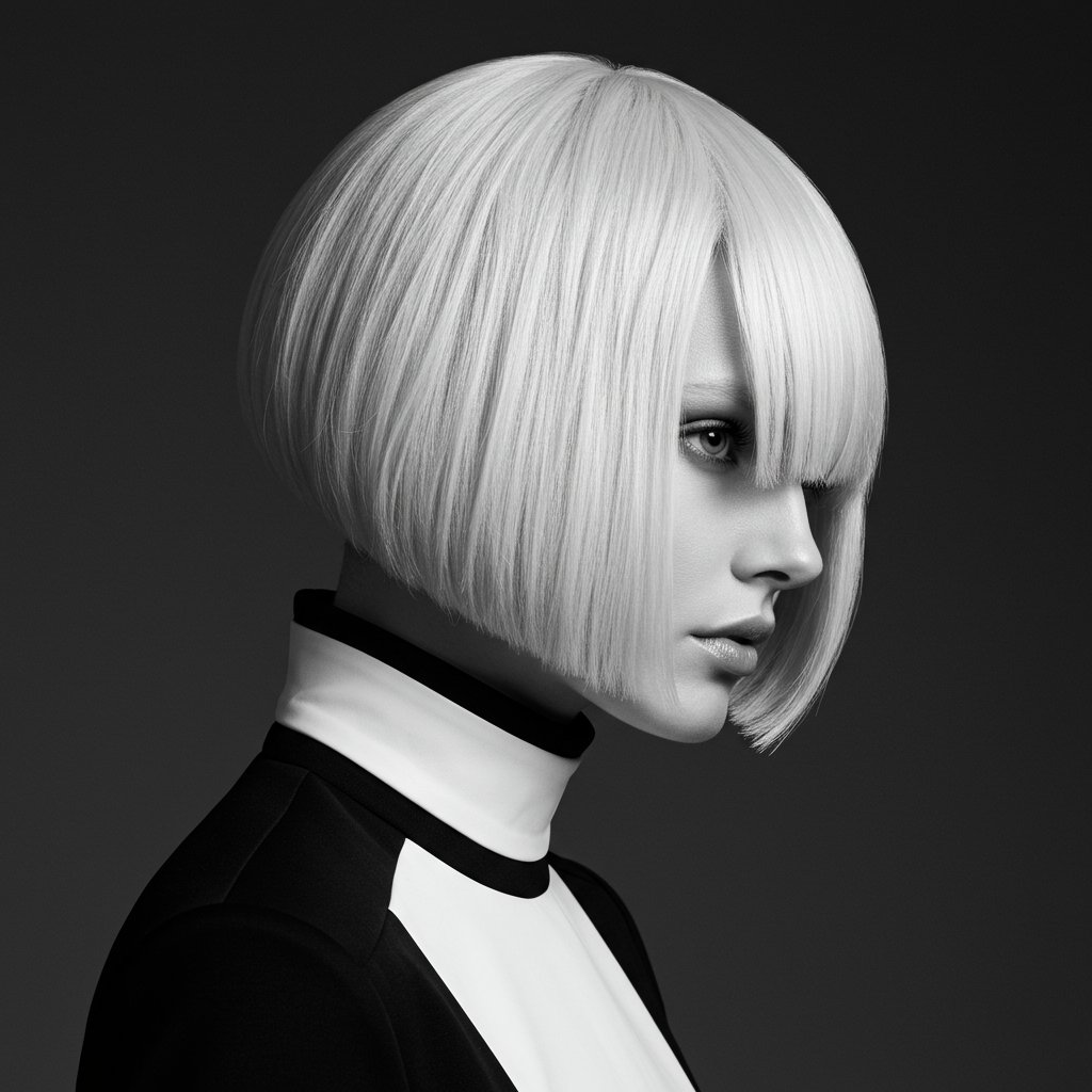 Icy Platinum Blonde Bob