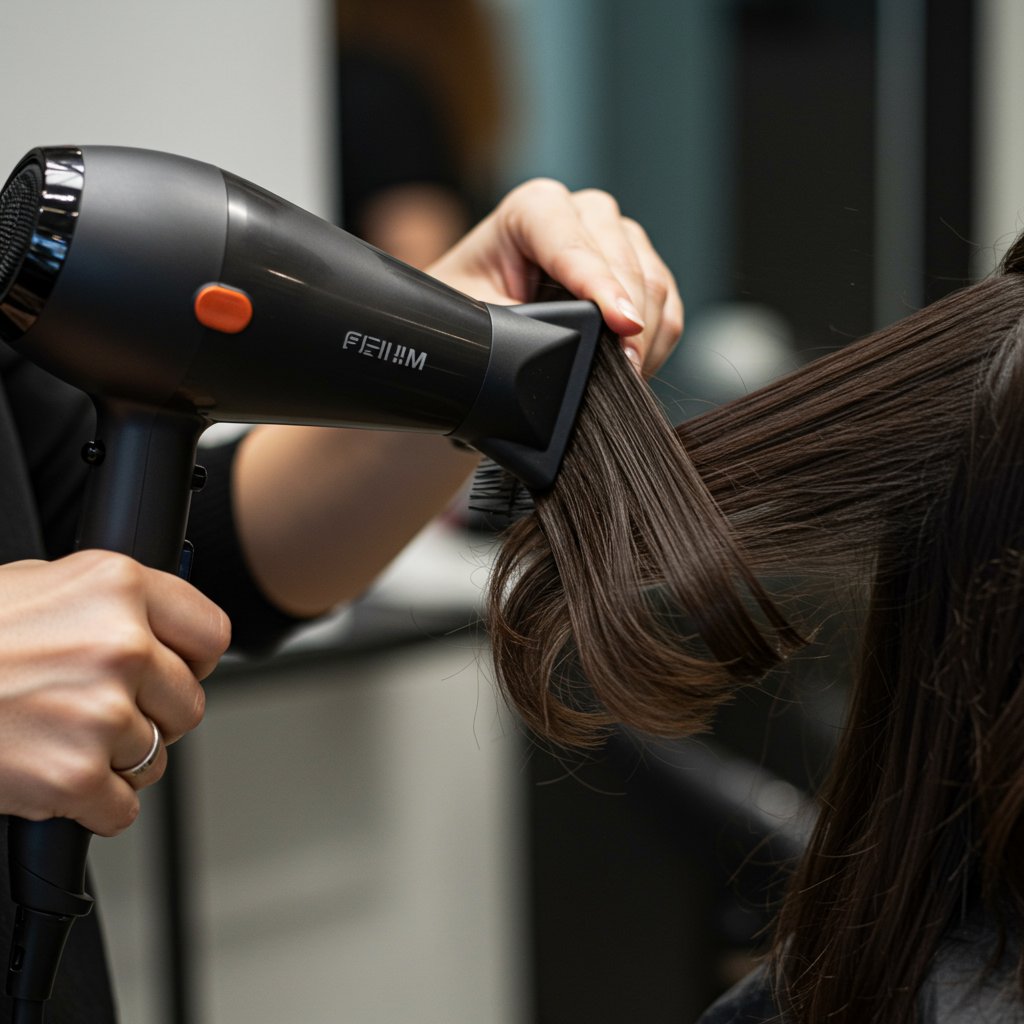 Stylist-Using-Ionic-Blow-Dryer-With-Nozzle