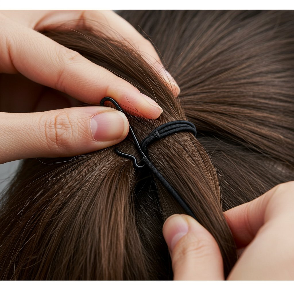 Securing-Ponytail-With-Bungee