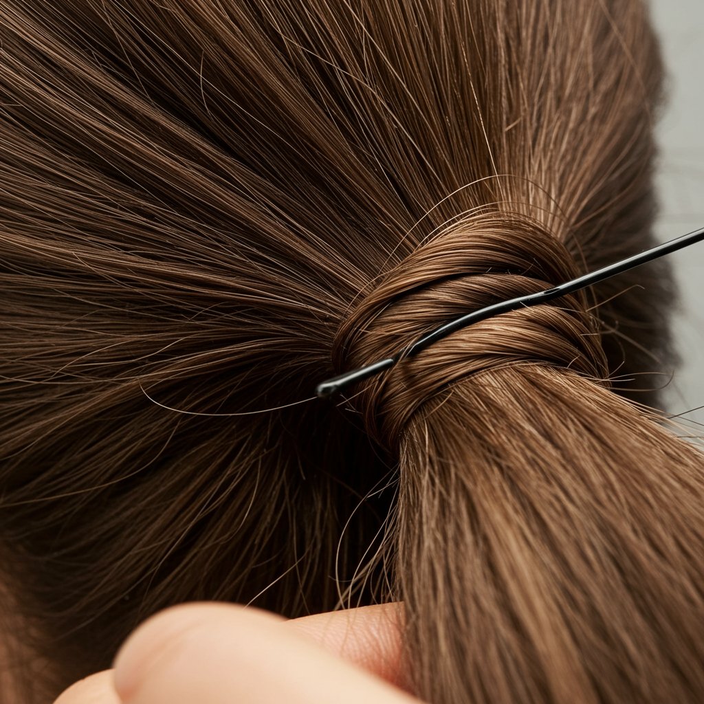 Wrapping-Hair-Around-Ponytail-Base