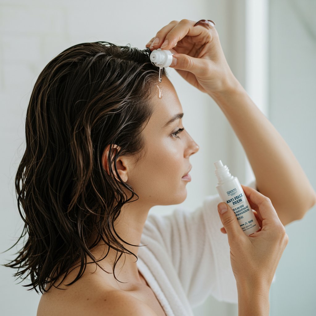 Woman-Applying-Anti-Frizz-Serum