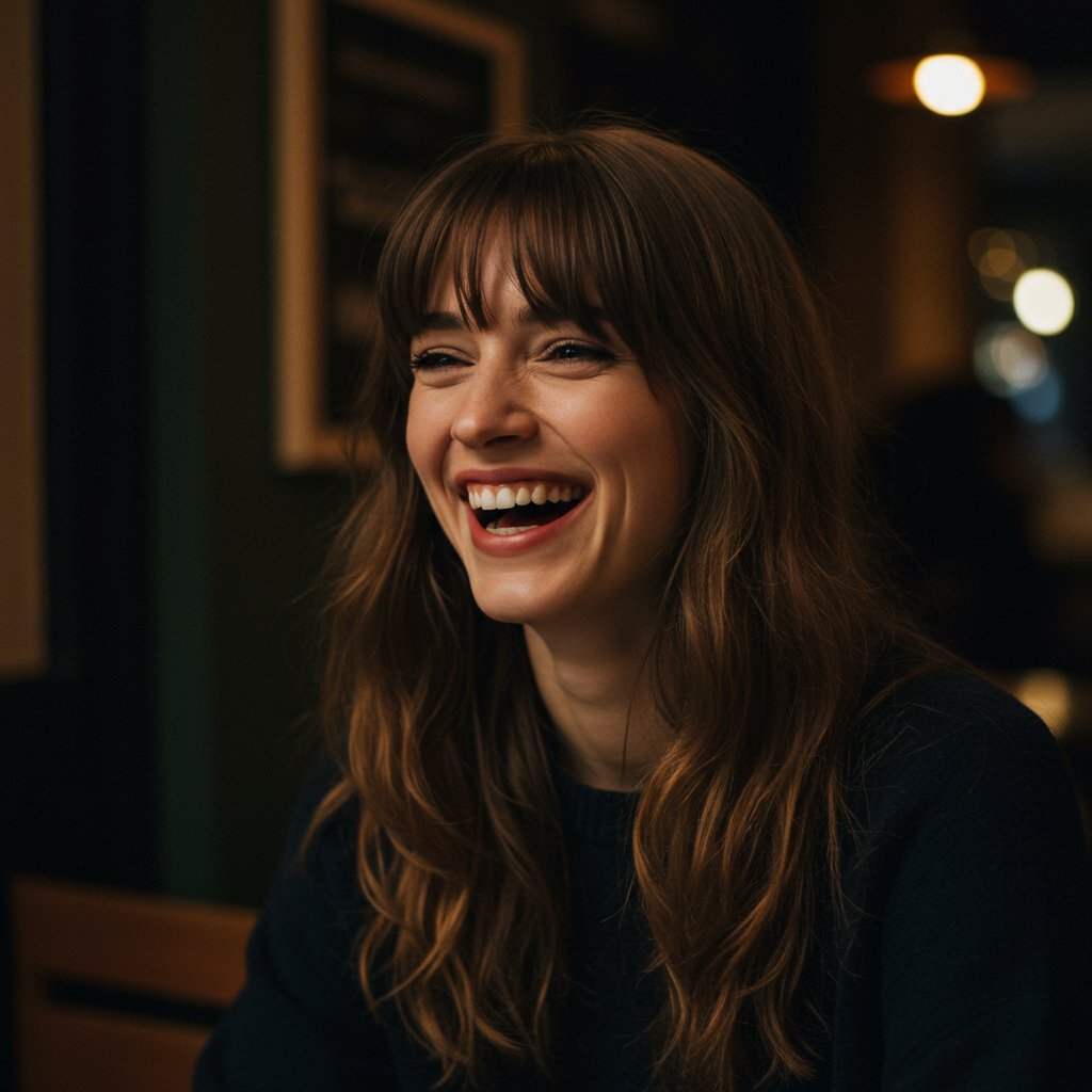 Woman With Square Face And Soft Wavy Hair