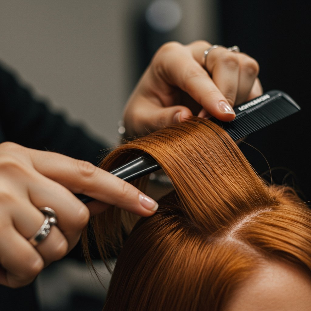 Stylist Demonstrating Teasing Motion