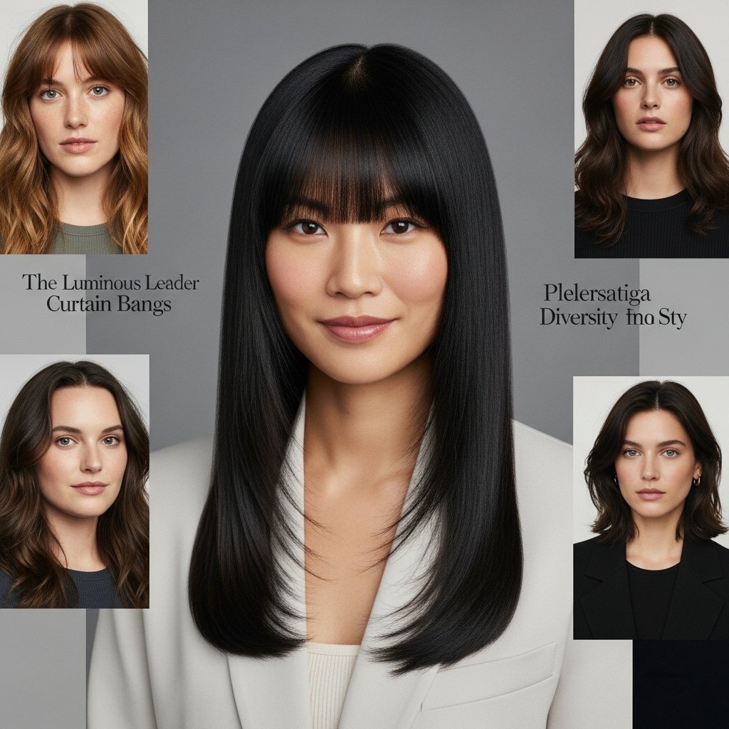 Diverse Women With Curtain Bangs
