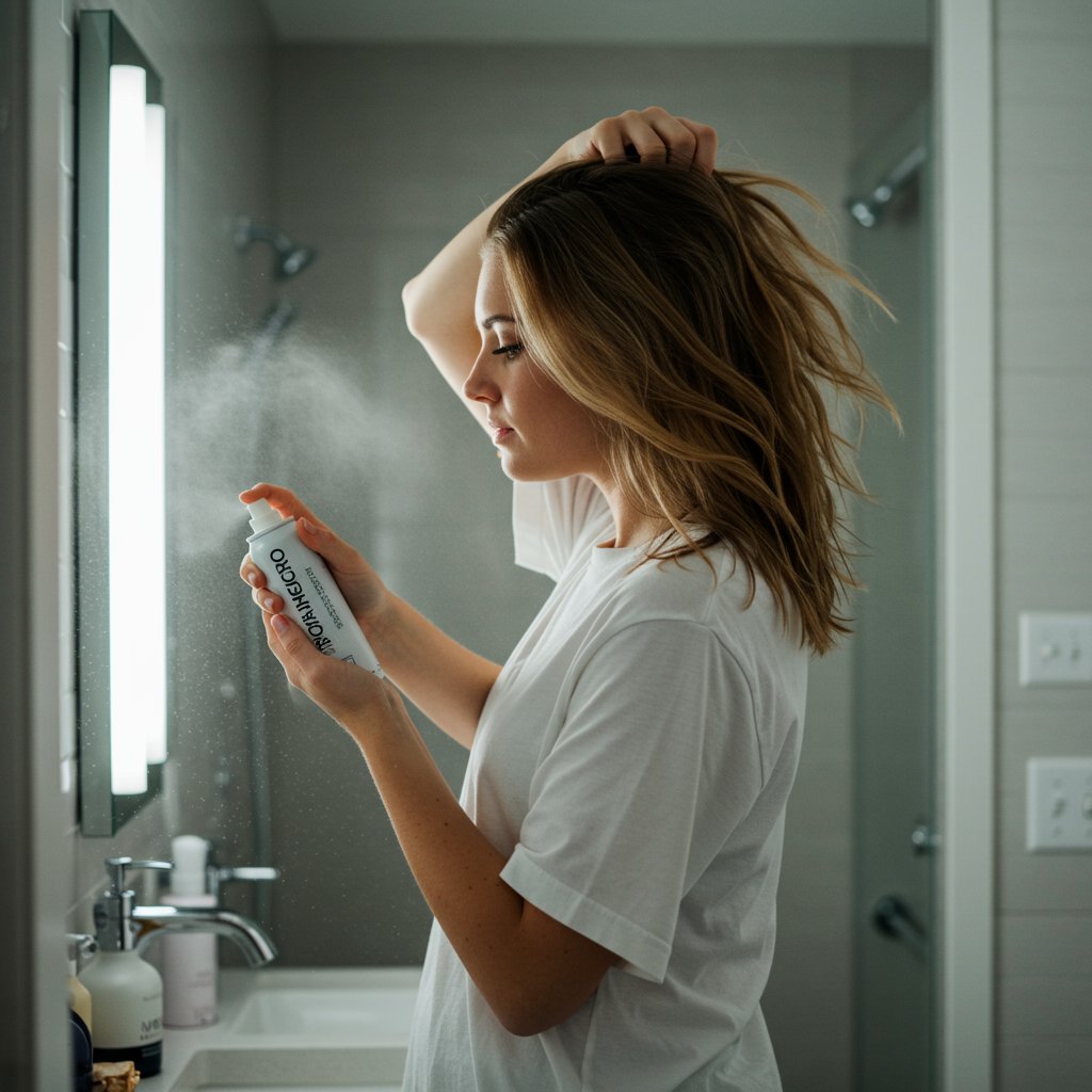 Refreshing Bangs With Dry Shampoo