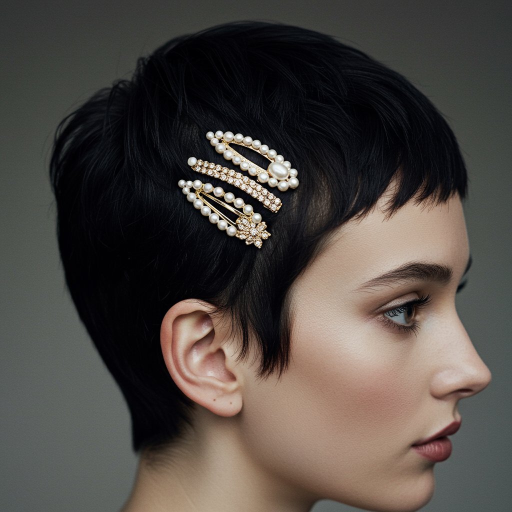 Short Hair With Statement Clips
