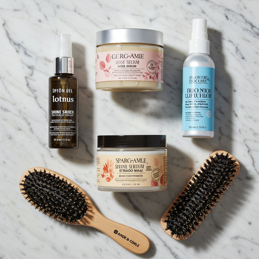 Flat Lay Of Luxury Hair Products
