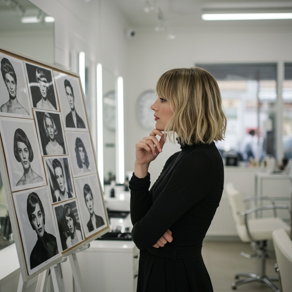 Modern-Woman-Viewing-Iconic-Hairstyles