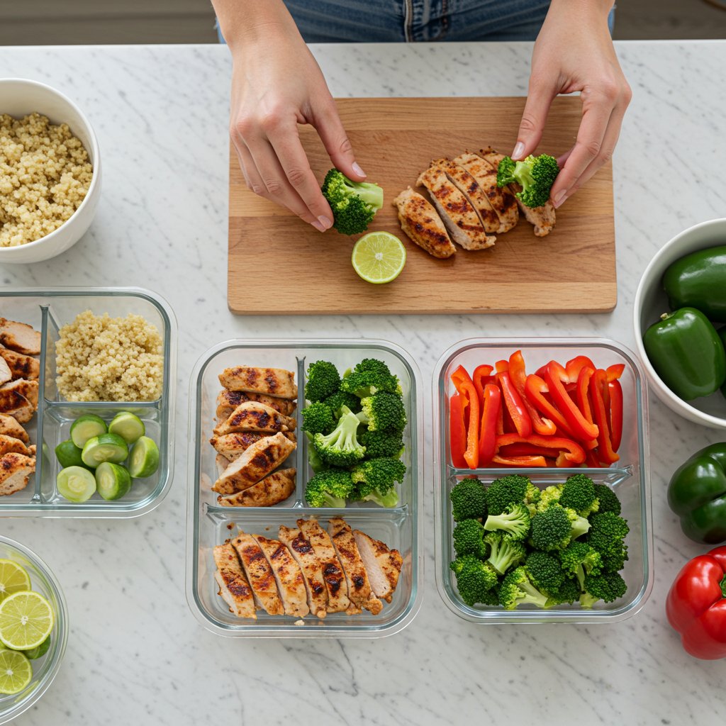 Person Meal Prepping Healthy Foods