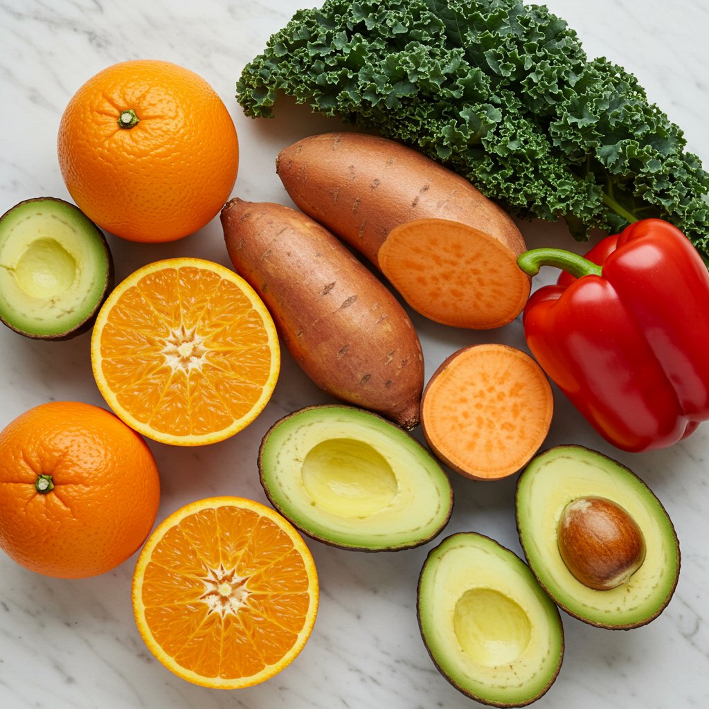 Vibrant Array Of Fruits And Vegetables
