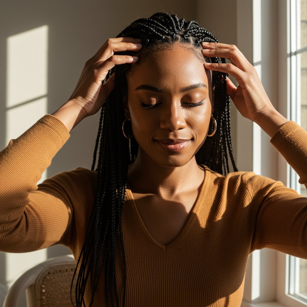 Woman-Comfortably-Touching-Scalp-With-Braids