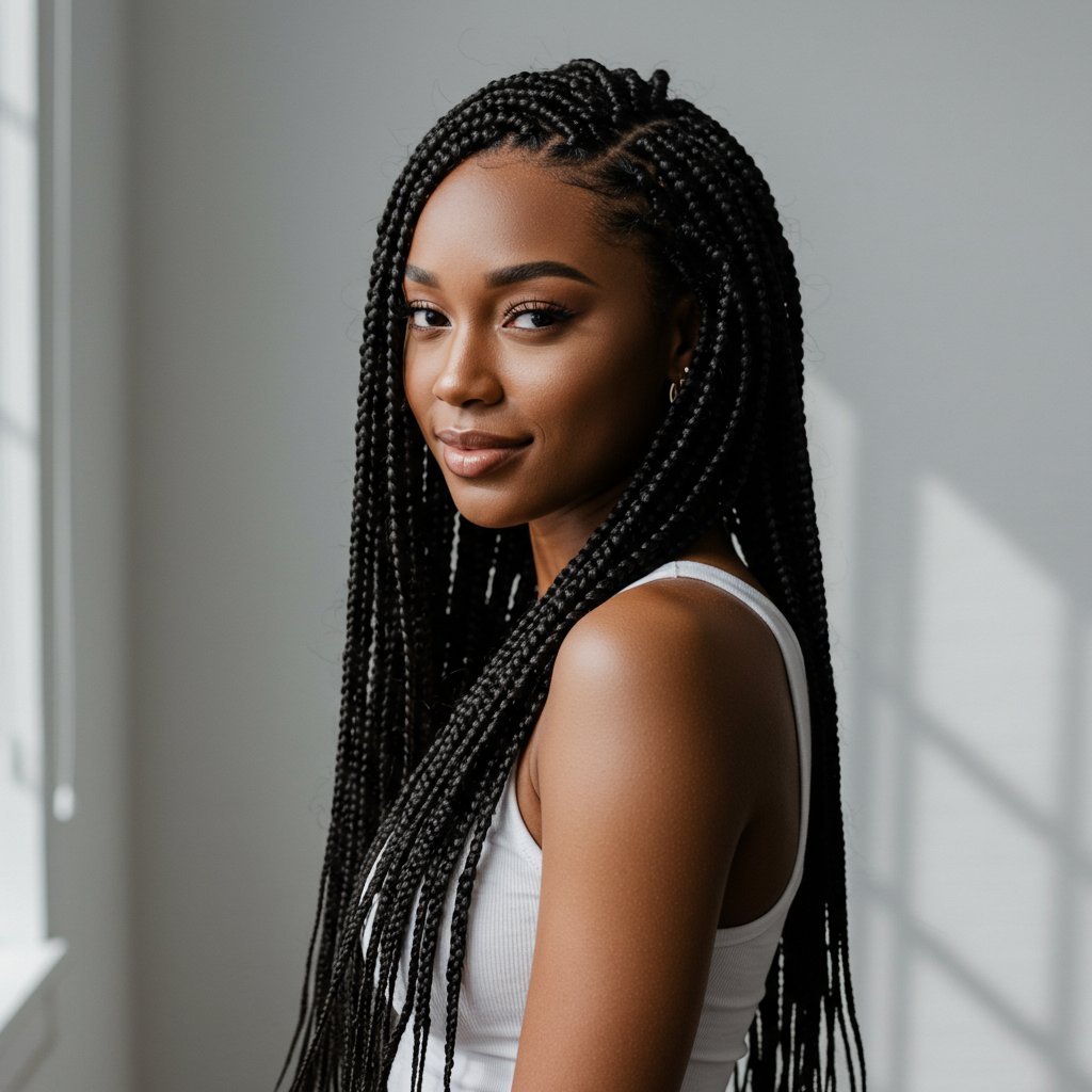 Woman-With-Flawless-Knotless-Braids