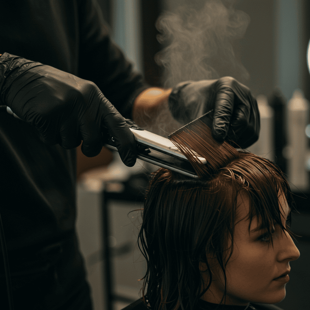 Salon Hair Straightening Process