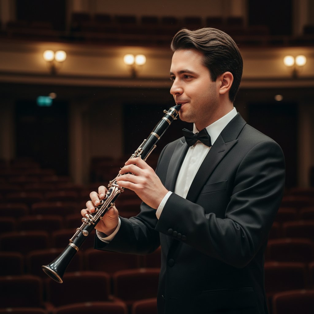 Clarinetist's Sleek Side Part