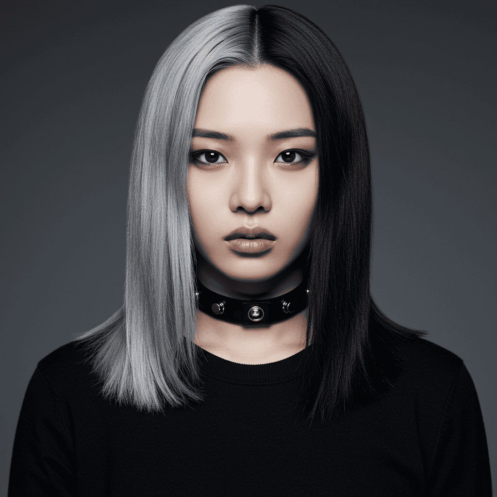 Two Tone Silver Black