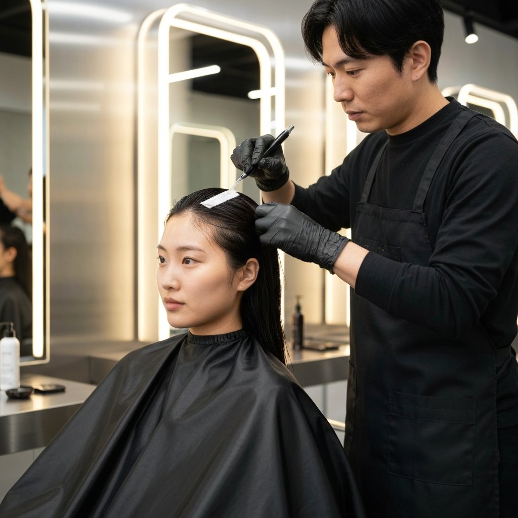 Stylist Applying Treatment