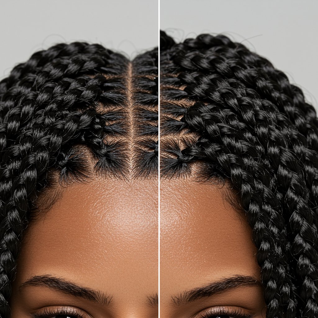 Knotless-Vs-Traditional-Braid-Comparison