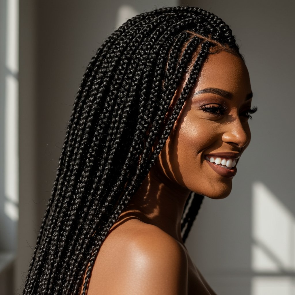 Woman-With-Perfect-Knotless-Braids