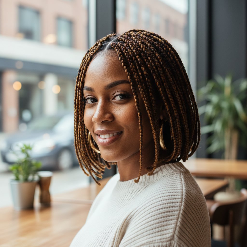 Bob-Length Knotless Braids