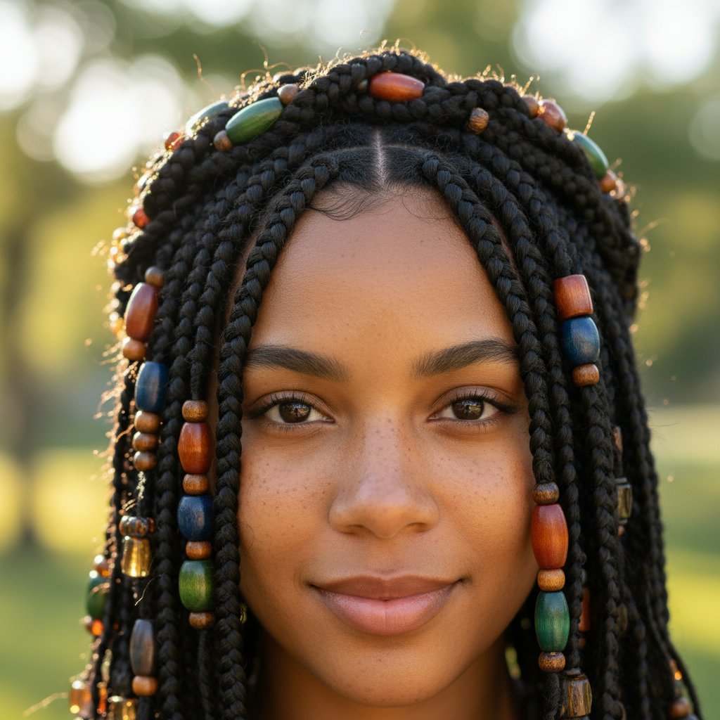Knotless Braids with Beads