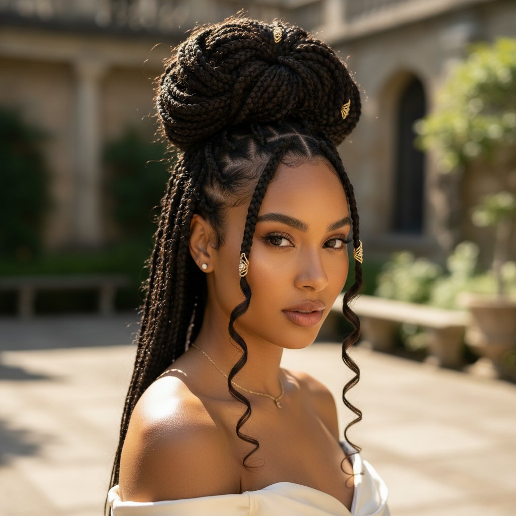 Knotless Braids Updo