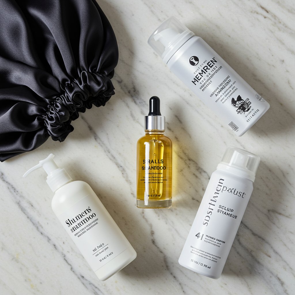 Knotless Braid Maintenance Products Flatlay