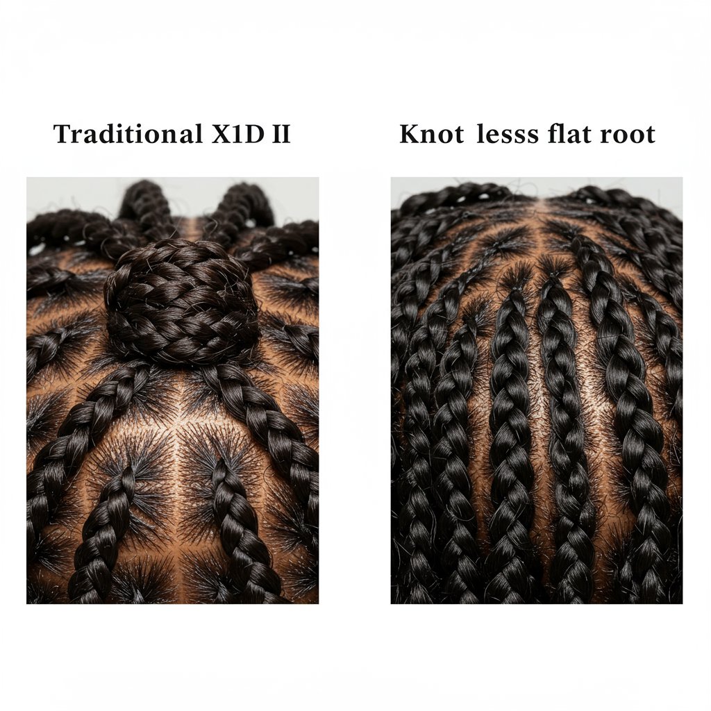 Knotless Vs Traditional Braid Split Screen