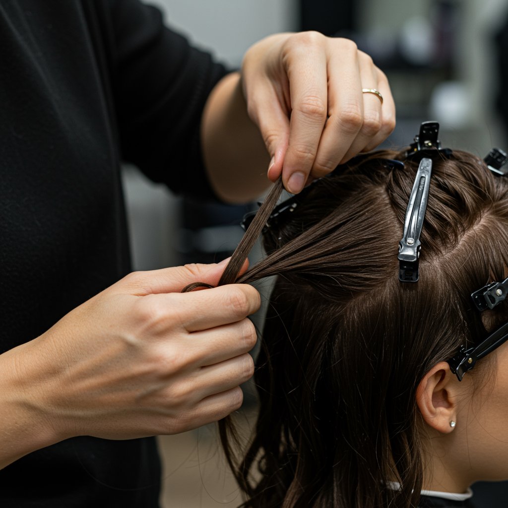 Stylist Installing Knotless Braids Documentary Style