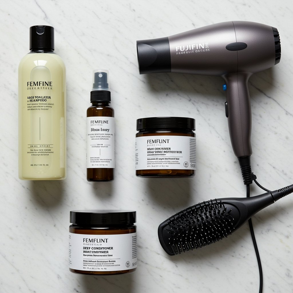 Hair Prep Products Flatlay