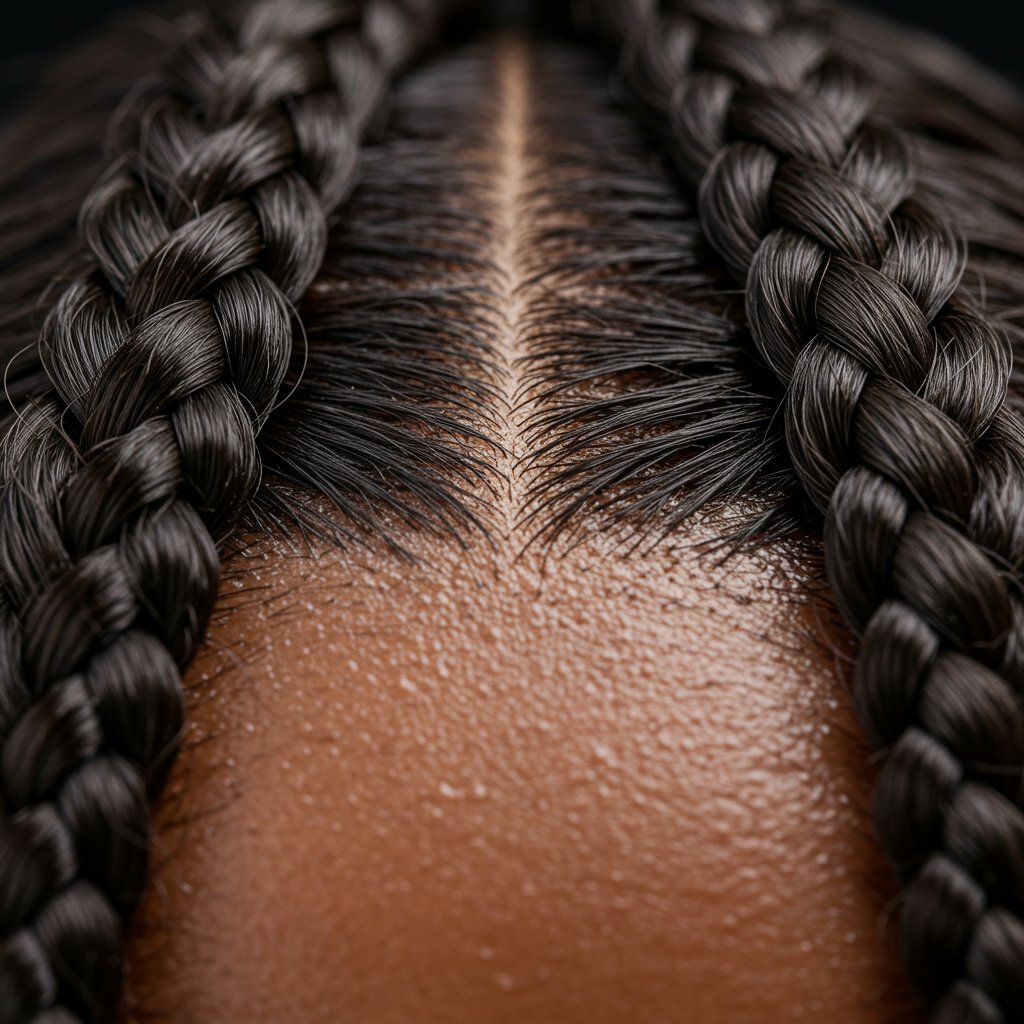 Healthy Scalp With Neat Knotless Braids