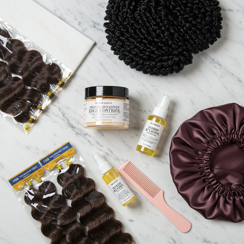 Flat Lay Of Braiding Essentials