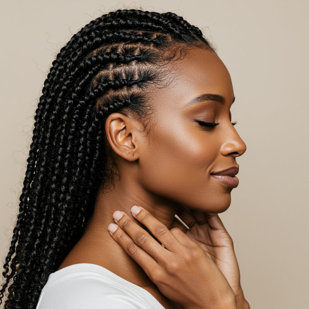 Woman Touching Scalp Comfortably