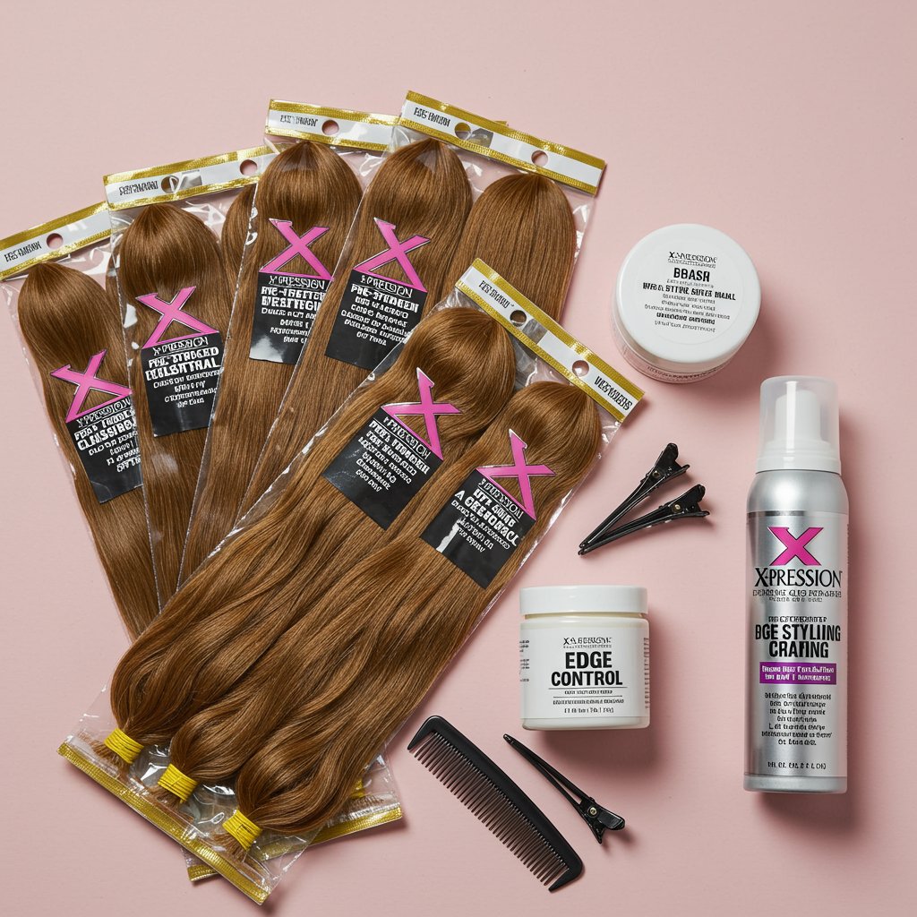 Braiding Hair And Tools Organized