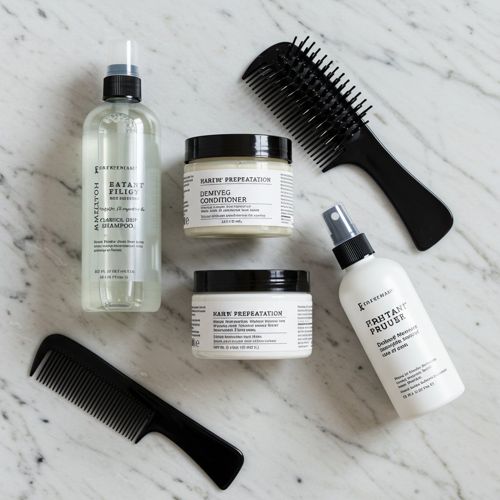 Hair Prep Products Flatlay