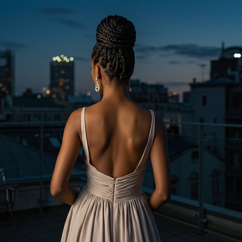 Woman-With-Elegant-Knotless-Braid-Updo