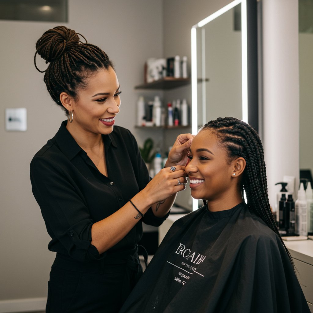 Client And Stylist Hair Consultation