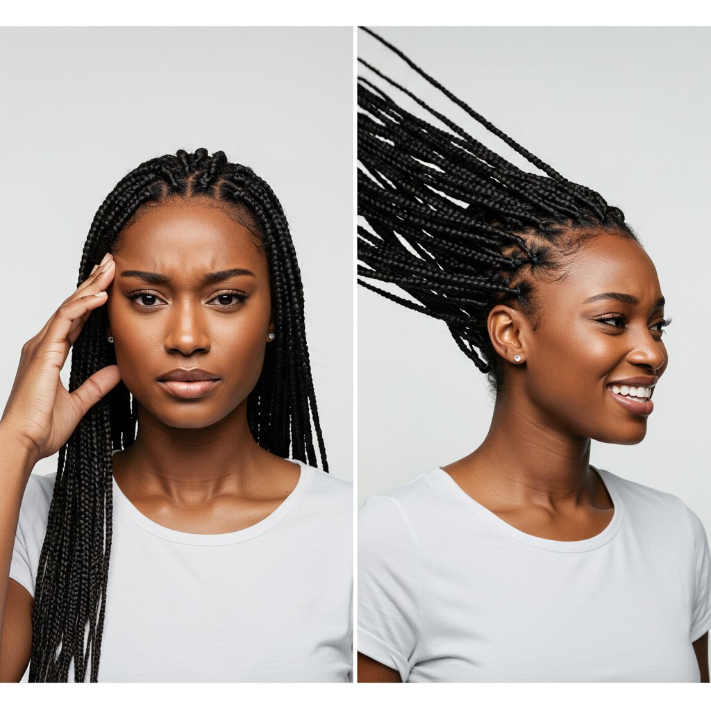 Split Screen Comfort Vs Discomfort Braids