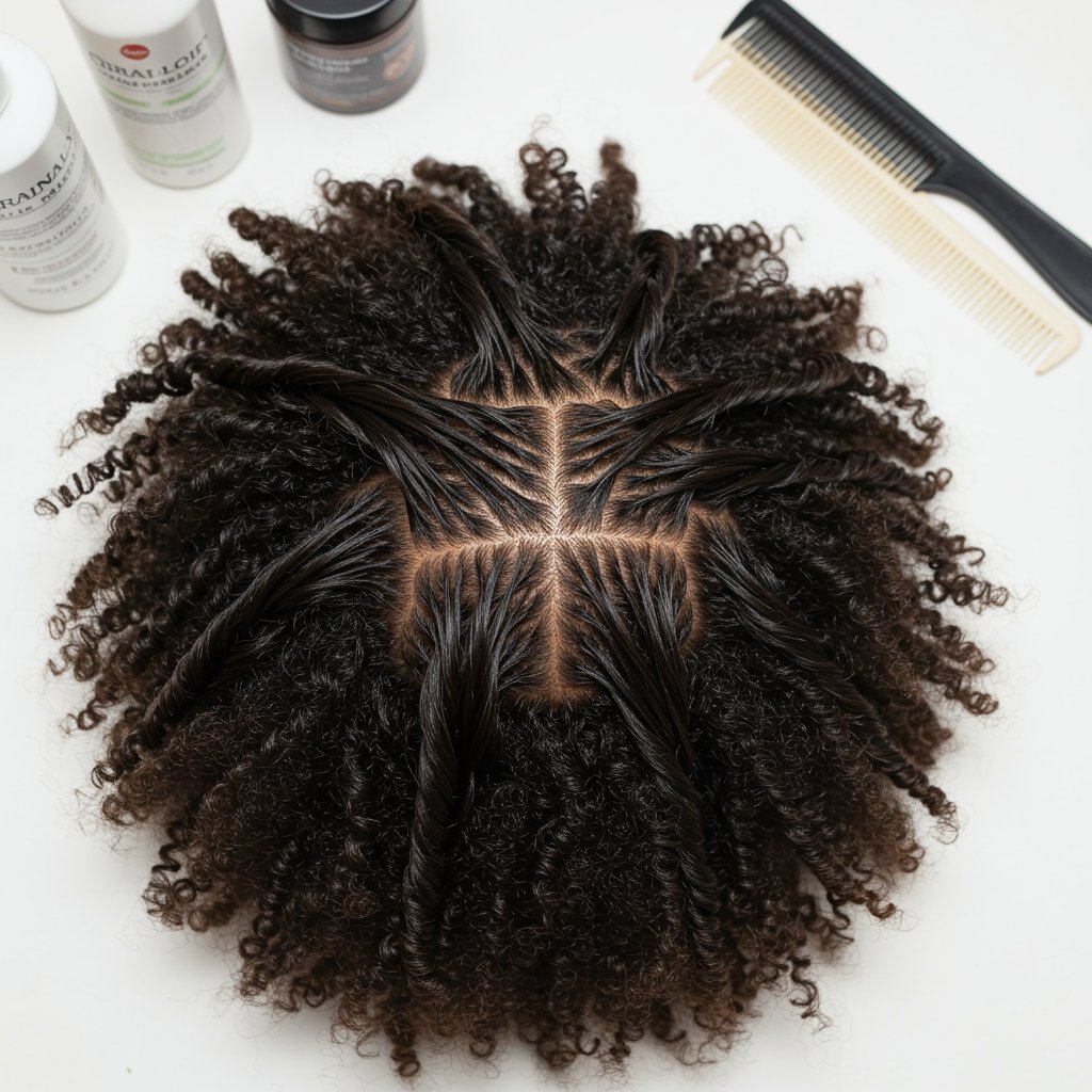 Clean Stretched Natural Hair Ready For Braiding