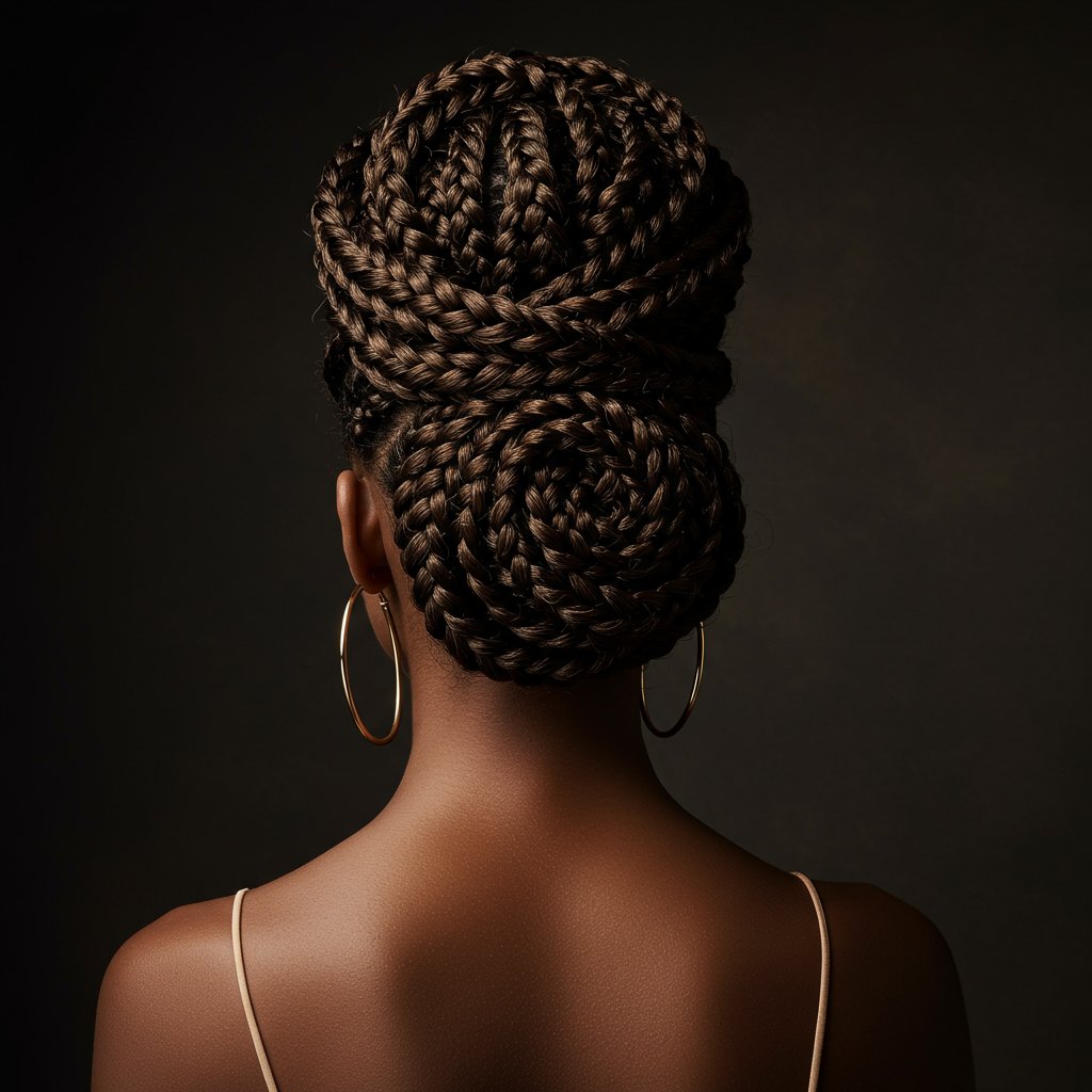 Elegant Updo With Knotless Braids