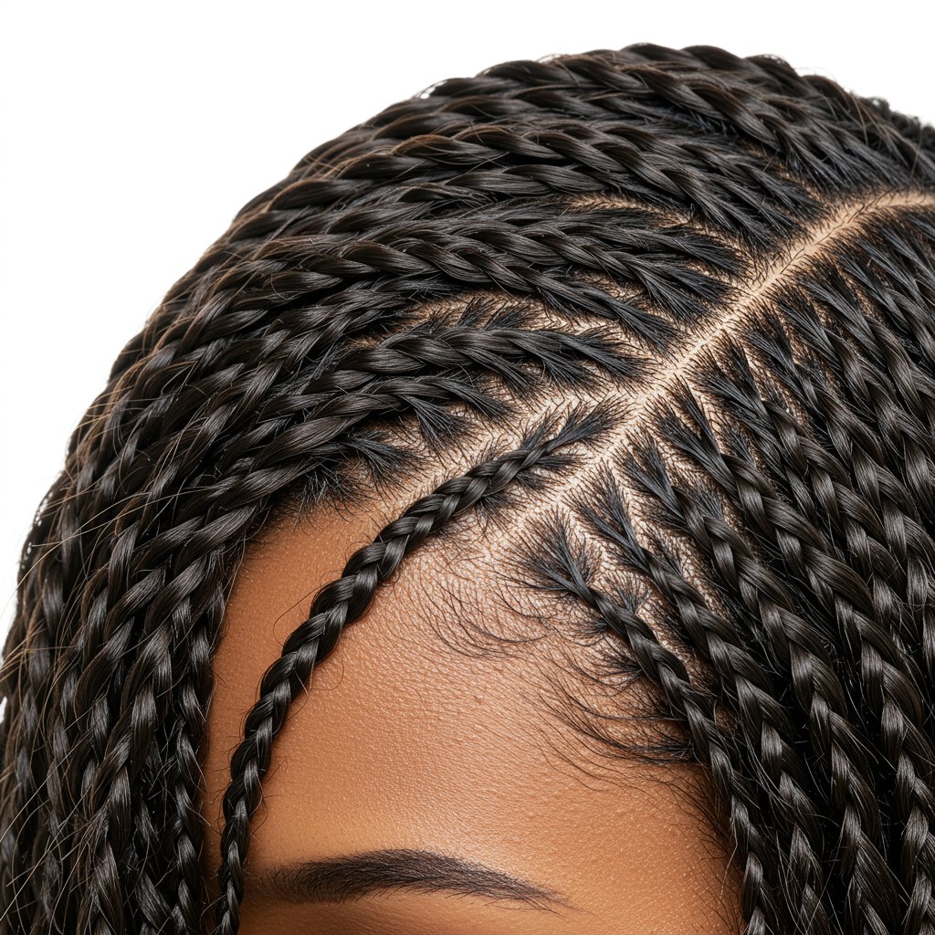 Knotless Braid Scalp Closeup