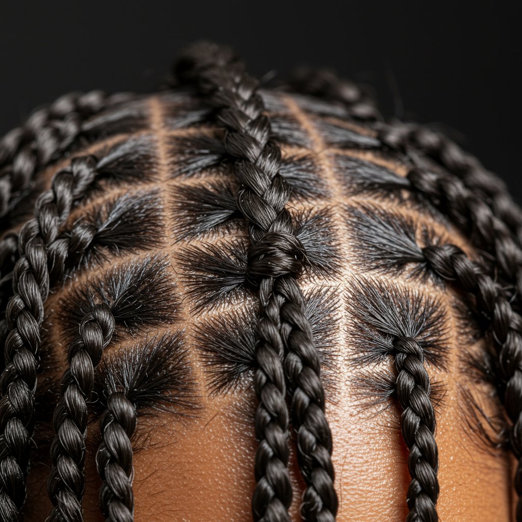 Classic Box Braids Closeup