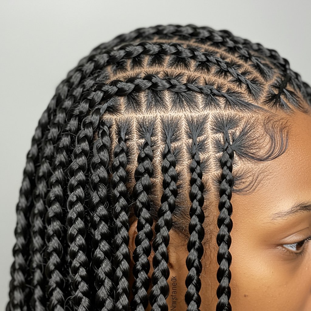 Seamless Knotless Braids Closeup