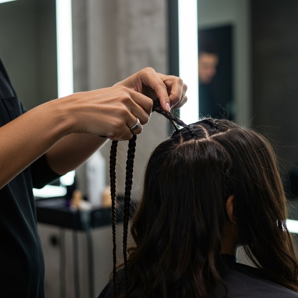 Stylist Installing Braids