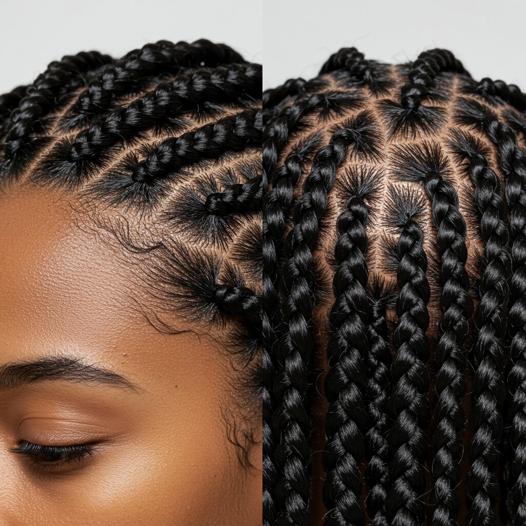 Scalp Comparison Knotless Vs Traditional Braids