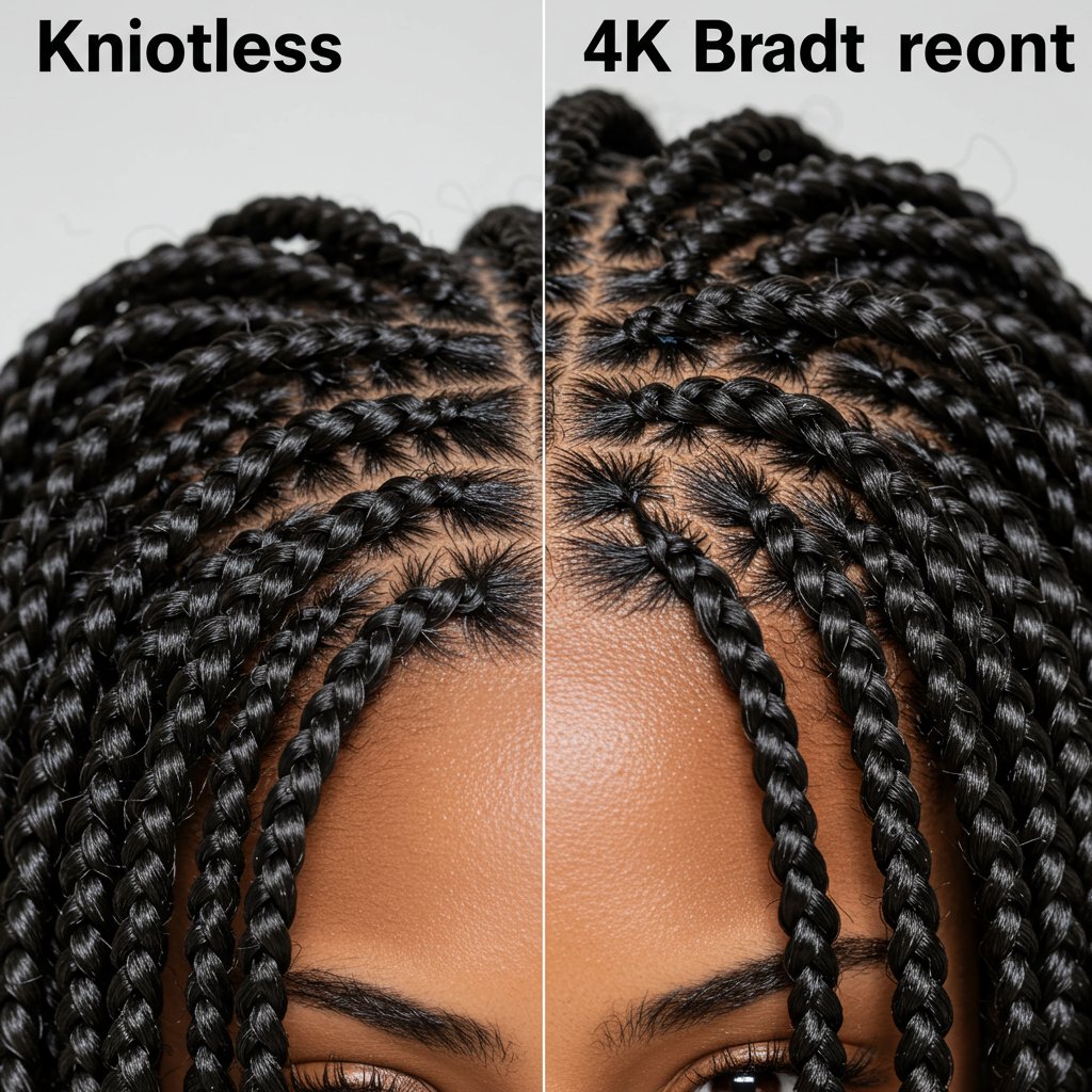 Split Screen Knotless Vs Traditional Braids