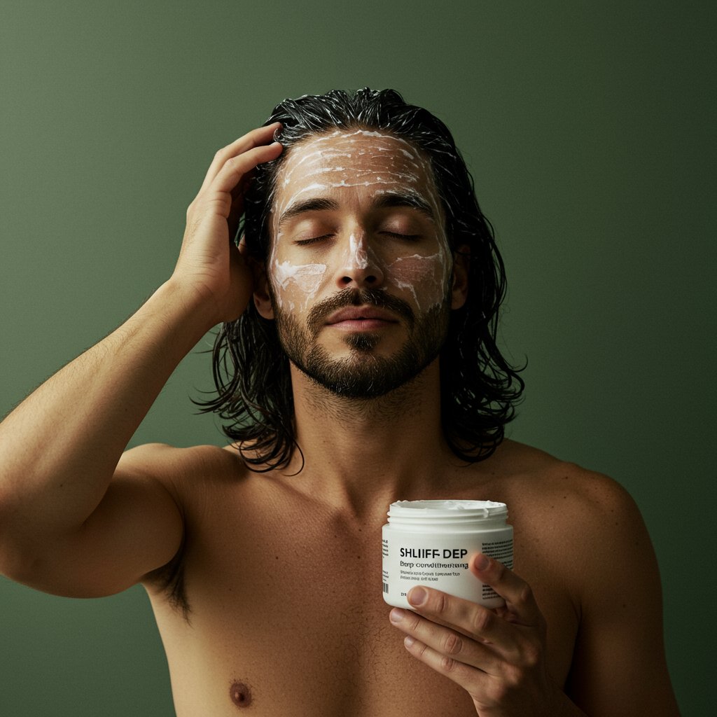 Man Applying Hair Mask Wellness Vibe
