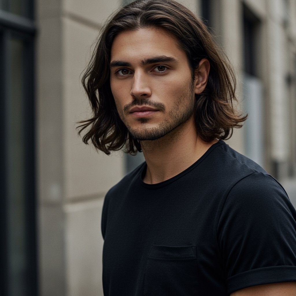 Man With Long Flowing Hair Editorial