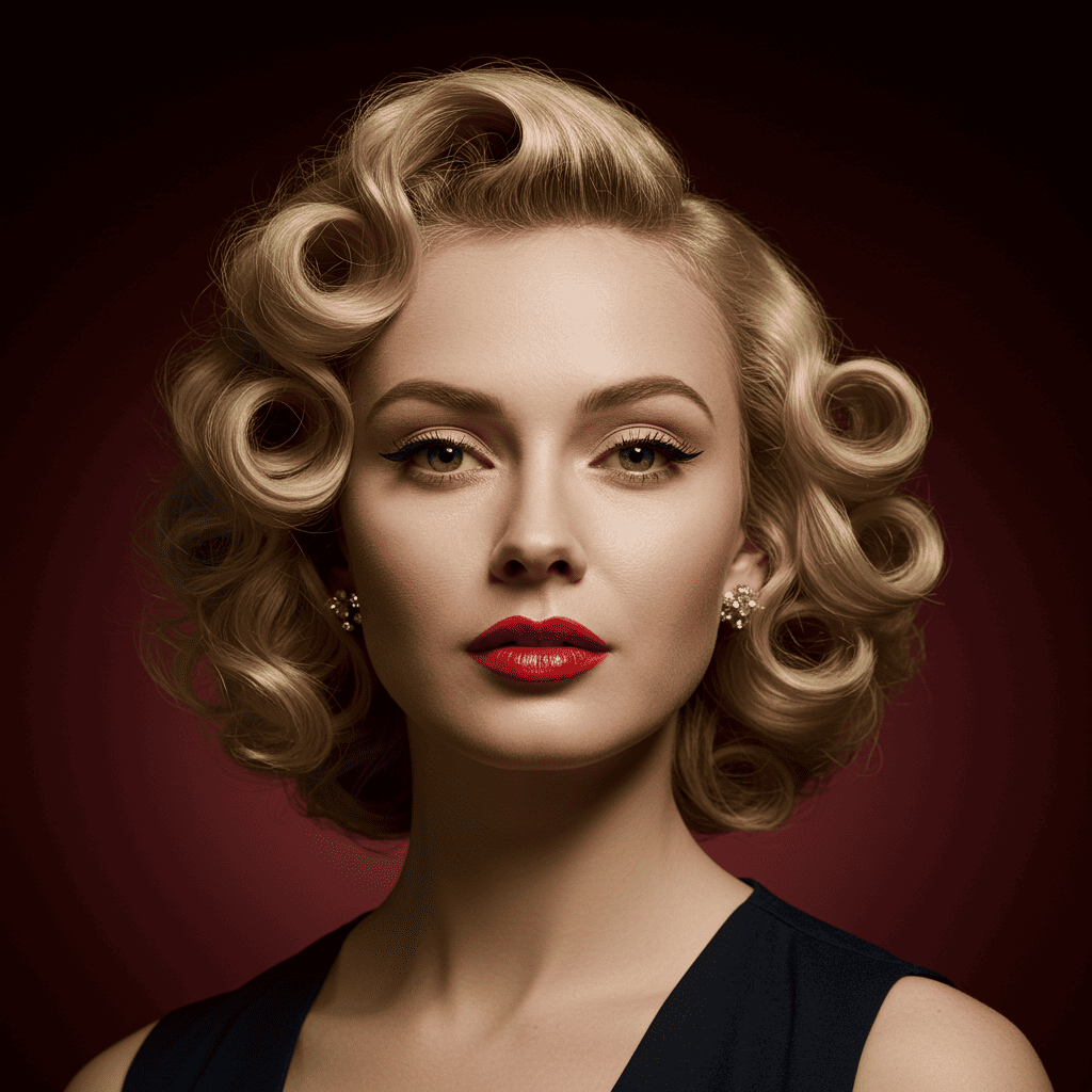 Vintage Pin Curl Cascade