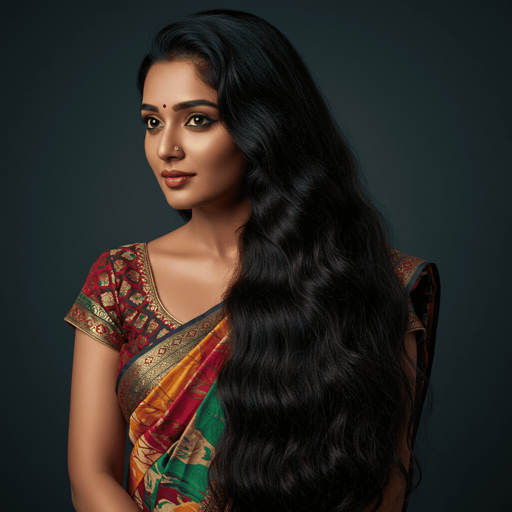Long Hair Waves Heat Styling